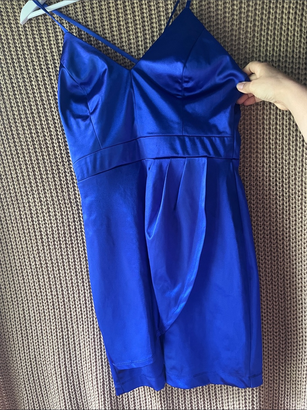 Teeze Me Cobalt Blue Satin Mini Dress